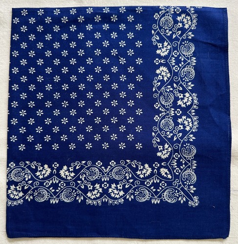 Bandana vintage blu cotone
